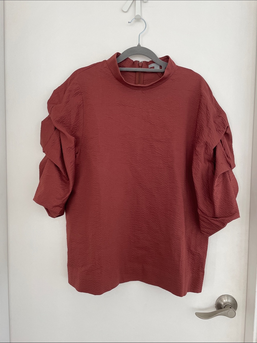 COS Copper Puff-Sleeve Blouse